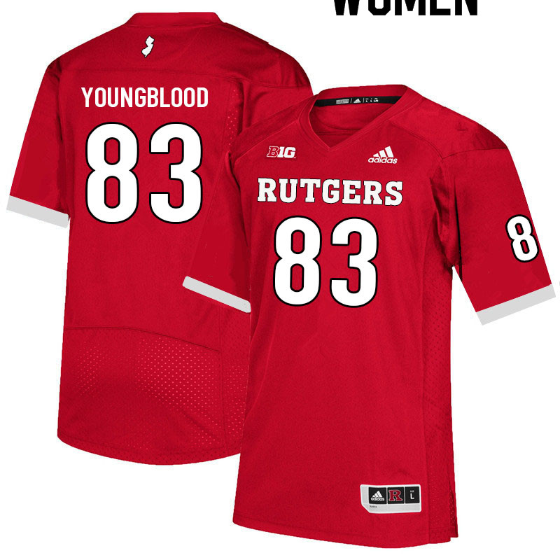 Women #83 Joshua Youngblood Rutgers Scarlet Knights College Football Jerseys Sale-Scarlet
